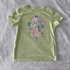 Hurley Kids' Light Green Floral Skull Tee